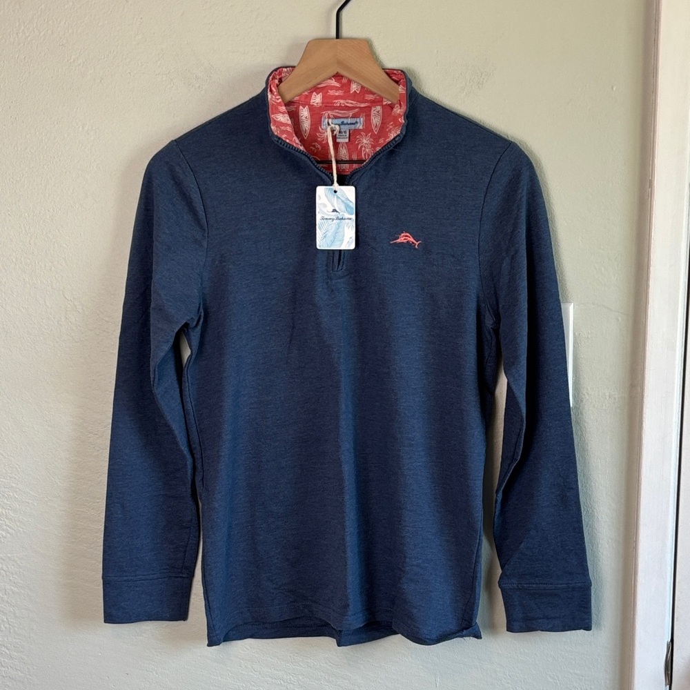 Bundle 2 for $30! Tommy Bahama Navy Quarter Zip Shirt 14 - 16